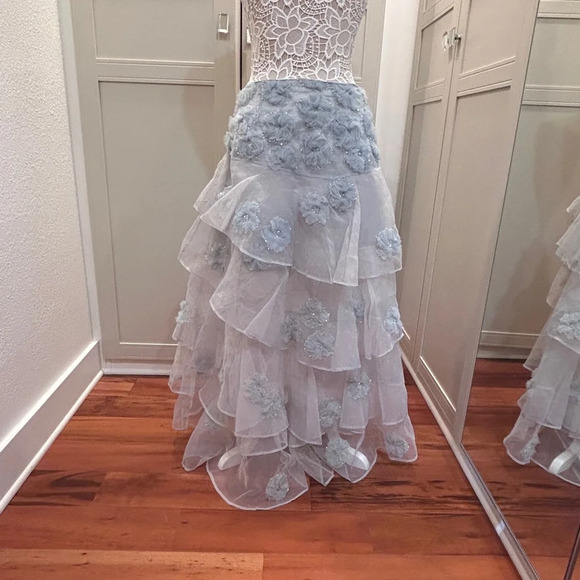 LoveShackFancy Grover Floral-Appliqué Tiered Organza Ruffled Maxi Skirt - Picture 8 of 12